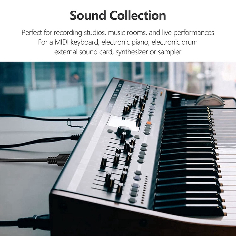 2-Pack 5-Pin DIN MIDI Cable, 3-Feet Male To Male 5-Pin MIDI Cable For MIDI Keyboard,Keyboard Synth,Rack Synth,Rack Synth