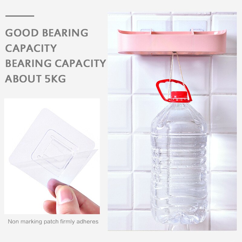 10Pcs Glue Hooks Plastic Adhesive Hook Wall Sticky Mount Hanger Rack Double-sided Paster Waterproof Hook Kitchen Bathroom Hook