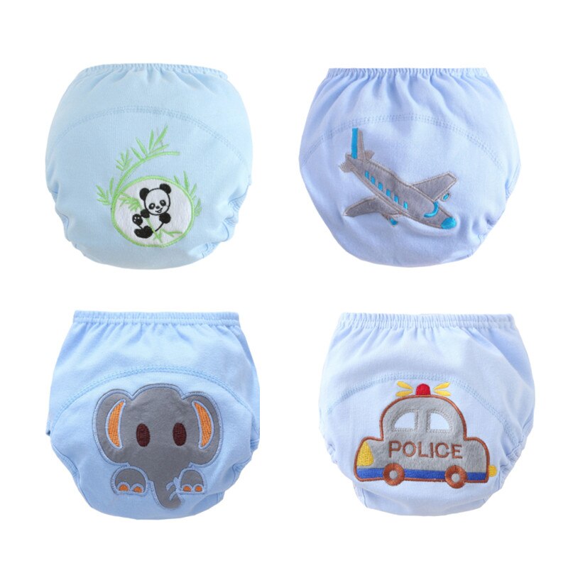 4pc/lot Baby Washable Diapers Underwear/Cotton Breathable Underwer Training Pants 90/100: LPmaofeiji / 90 (9 to 12kg)