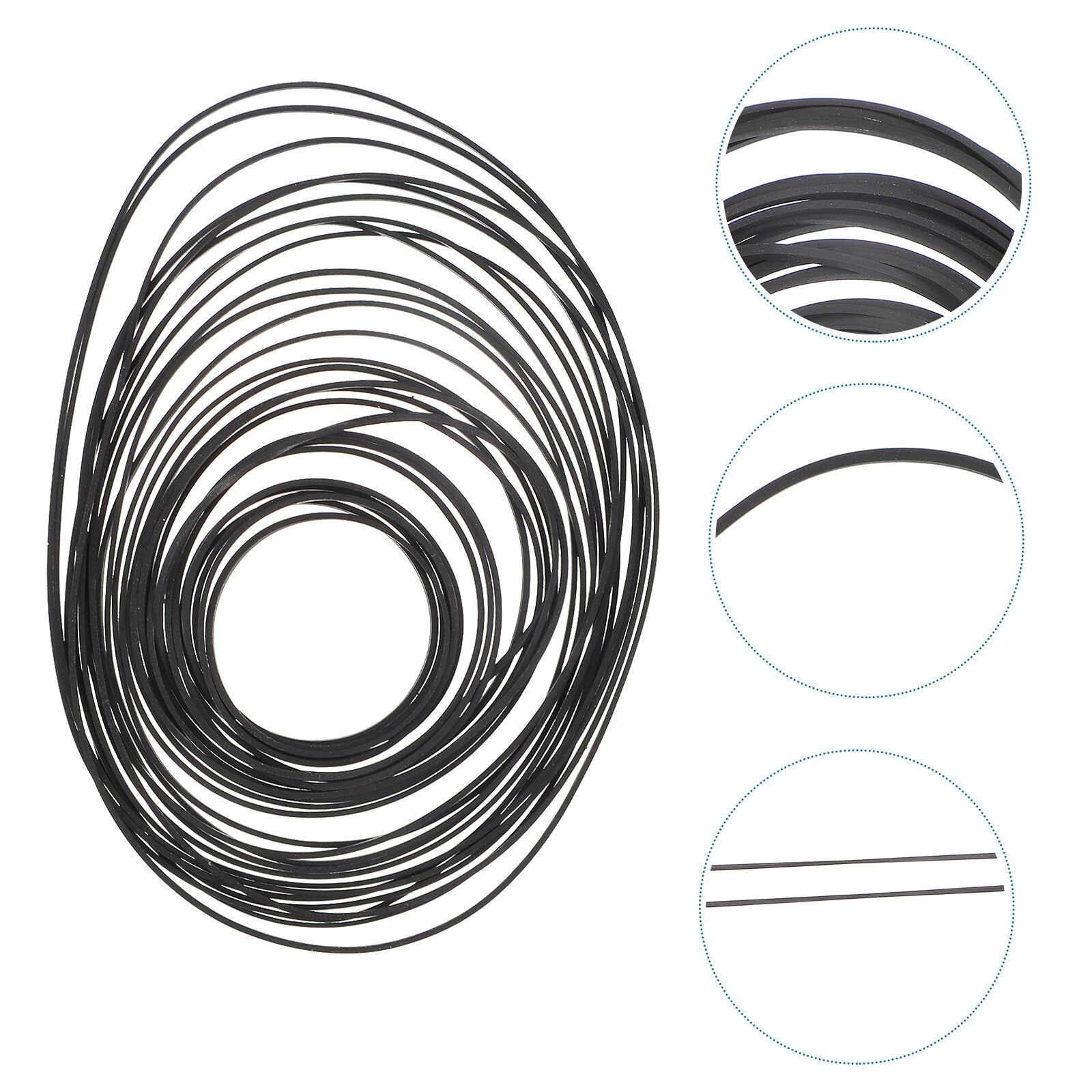 2 Packs Square Cassette Tape Belt Recorder Rubber Band 40-130MM