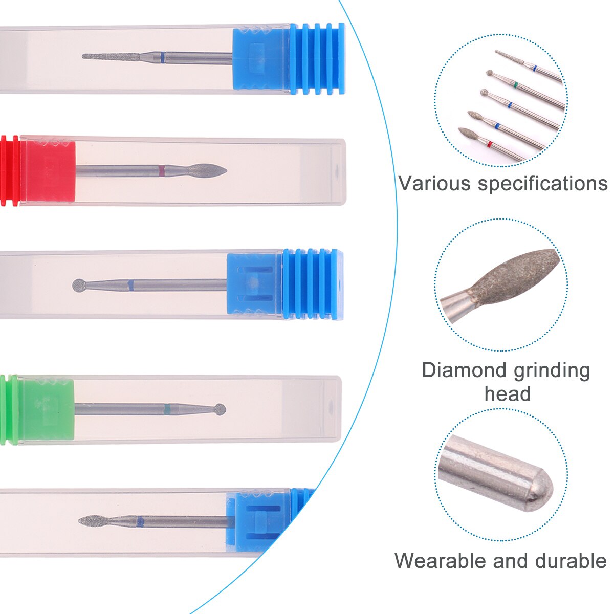 5pcs Nail Art Grinding Head Nail Art Tool Manicure Tool Nail Art Supplies for Home Salon