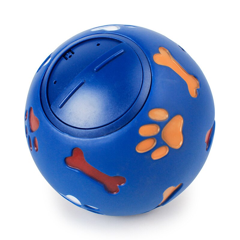 Dog Toy Rubber Ball Chew Dispenser Leakage Food Play Ball Interactive Pet Dental Teething Training Toy Blue Red Diameter 7.5cm: Blue / diameter 7.5cm