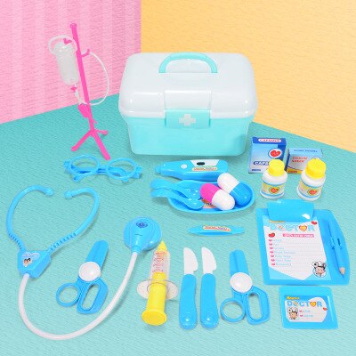 Kinderen Arts Speelgoed Set Simulatie Huisarts Medische Kit Speelgoed Pretend Play Draagbare Koffer Geneeskunde Accessorie Kinderen Speelgoed: Blue