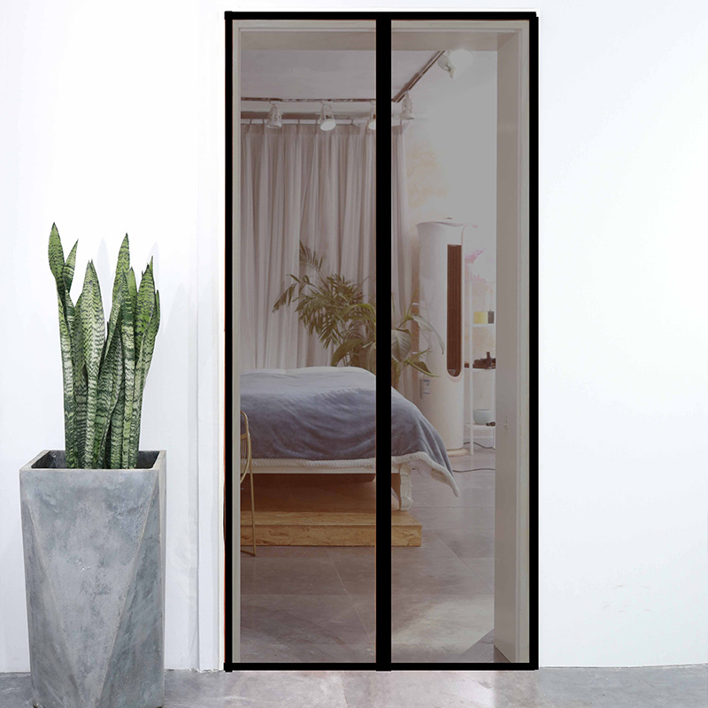 Cortina de puerta con pantalla magnética, mosquitera antimosquitos de verano, malla para insectos voladores, cierre automático, sin perforación, fácil instalación: 3 x 2,6 / green