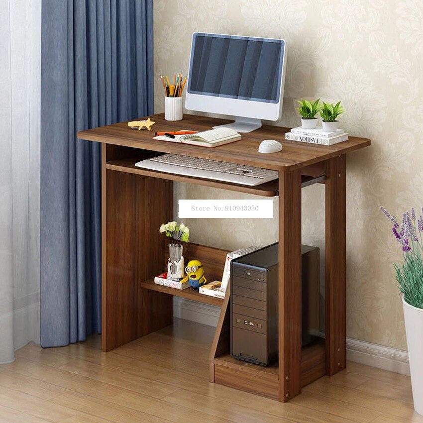 Modern Wood Desktop Computer Desk With Keyboard Tray PC Laptop Desk For Study Student Writing Table Home office Work Furniture