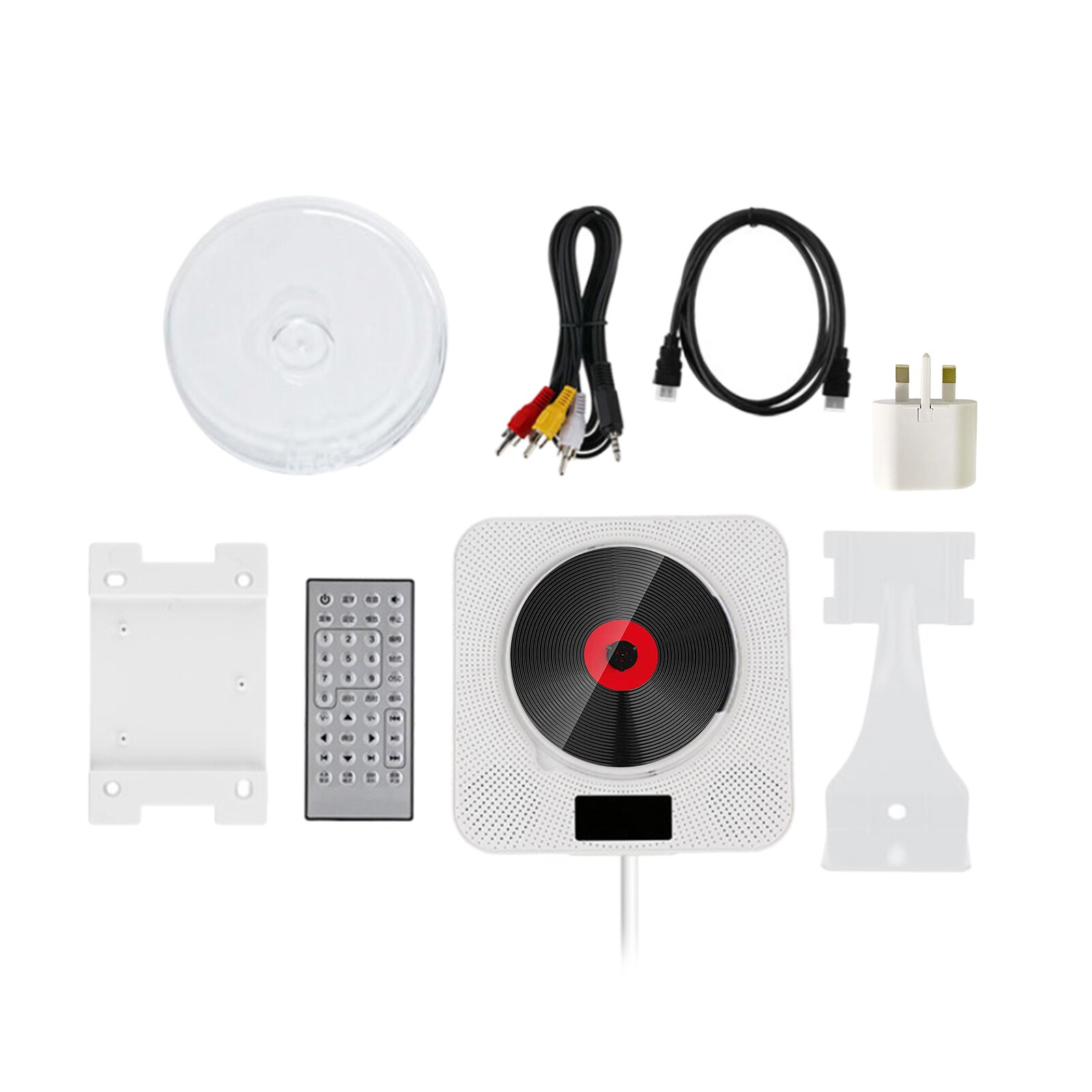 Home Bluetooth CD Player Wall Mounted FM Radio USB AUX Input UK Plug 220V