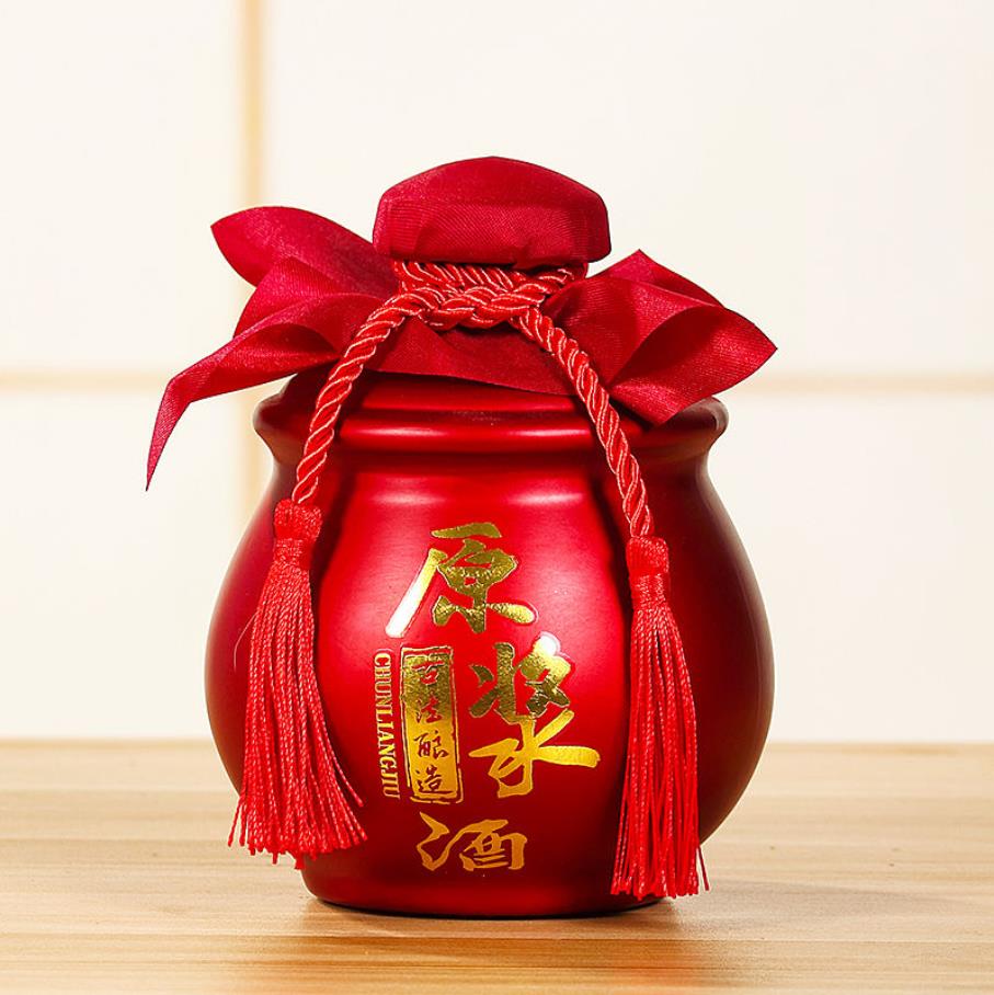 500ml retro vinflaske samling indsamle keramik kinesisk stil tom vinflaske selvbrygget gem flaske dækning  e0948: 4