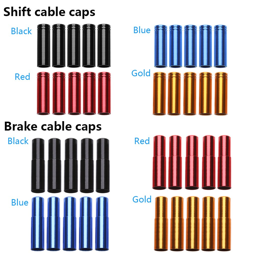 5/10 pièces 4 couleurs Aluminium frein/dérailleur changement de câble couverture vélo embout capuchon extérieur vtt vélo de route pièces de cyclisme accessoire