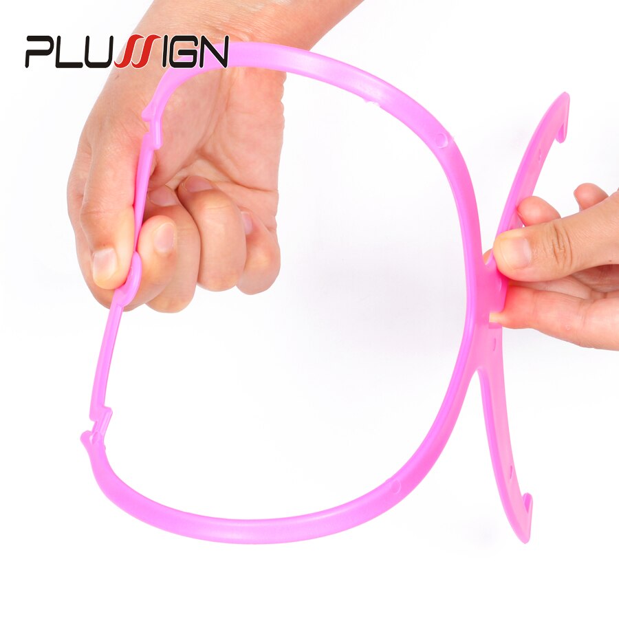 Hat paryk display stander sammenfoldelig bærbar paryk stander til styling tørring gør parykker paryk holder 1pc sort hvid pink