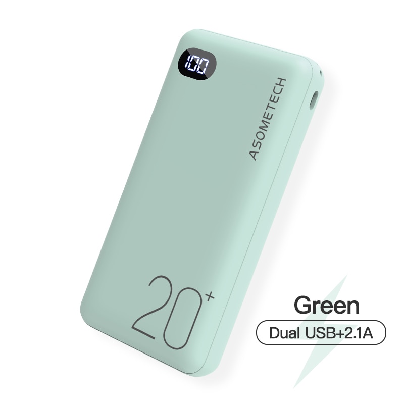 Power Bank 20000 Mah Draagbare Oplader Opladen Poverbank Mobiele Telefoon Externe Batterij Powerbank 20000 Mah Voor Iphone Xiaomi Mi: Green