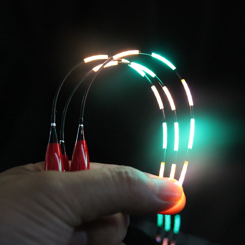 1Pcs Elektrische Visdobbers Nachtlampje Lichtgevende Led Fishing Float Bobber Hout Night Elektrische Vlotter Visgerei Met Batterij
