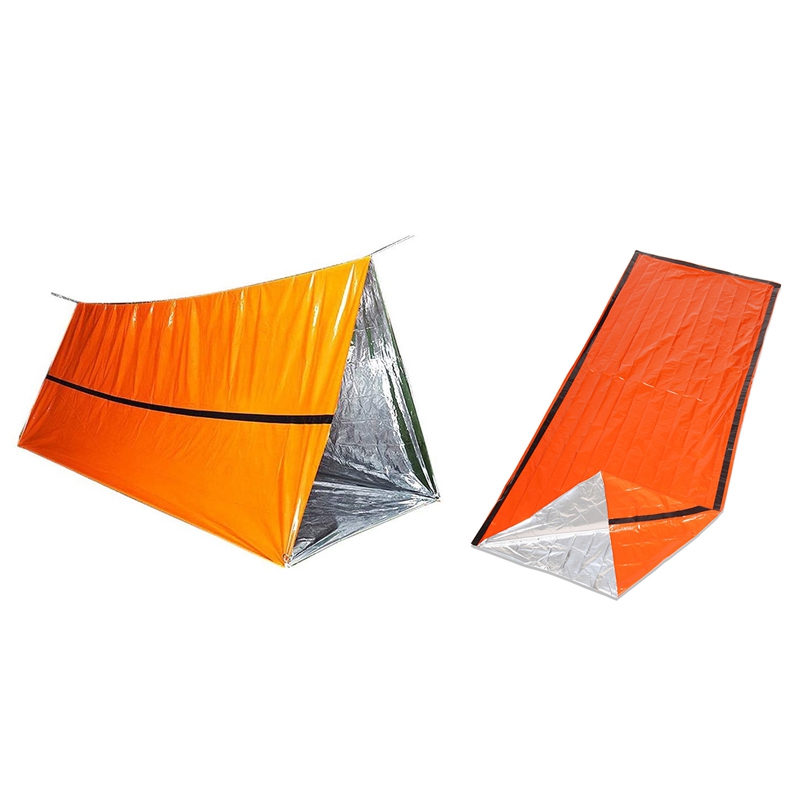 2 Person Survival Emergency Tent with Emergency Sleeping Bag- Waterproof Rescue Survival Tent ,Emergency Shelter: Default Title