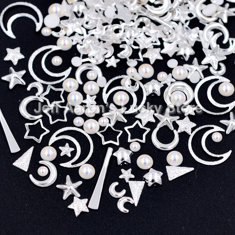 1 Jar gemengde maten zilver micro 3D metalen nail art decoratie steentjes caviar kralen parel manicure nagels accessoires aankomen