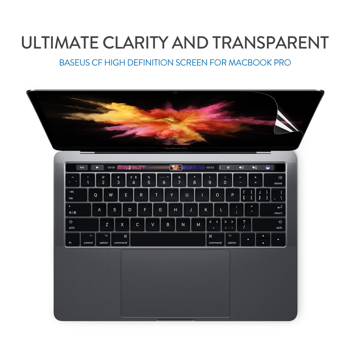 For MacBook Pro 13 Inch Touch Bar Ultra Slim HD Clear Protective Film Anti-Scratch Screen Guard High Clear Screen Protector