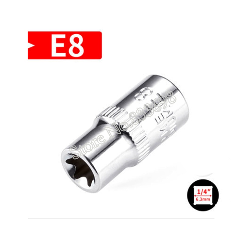5 sztuk 1/4 "napęd E typ gwiazda ZESTAW GNIAZD Torx gwiazda fragment klucz gniazda E4 E5 E6 E7 E8 automatyczny ręczne narzędzia robić naprawy