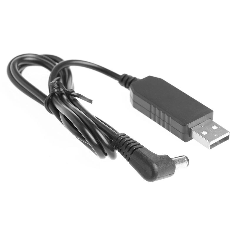 USB DC 5V a 12V 12V 2,1mm x 5,5 ángulo recto Hombre paso Cable adaptador para Router B2QF