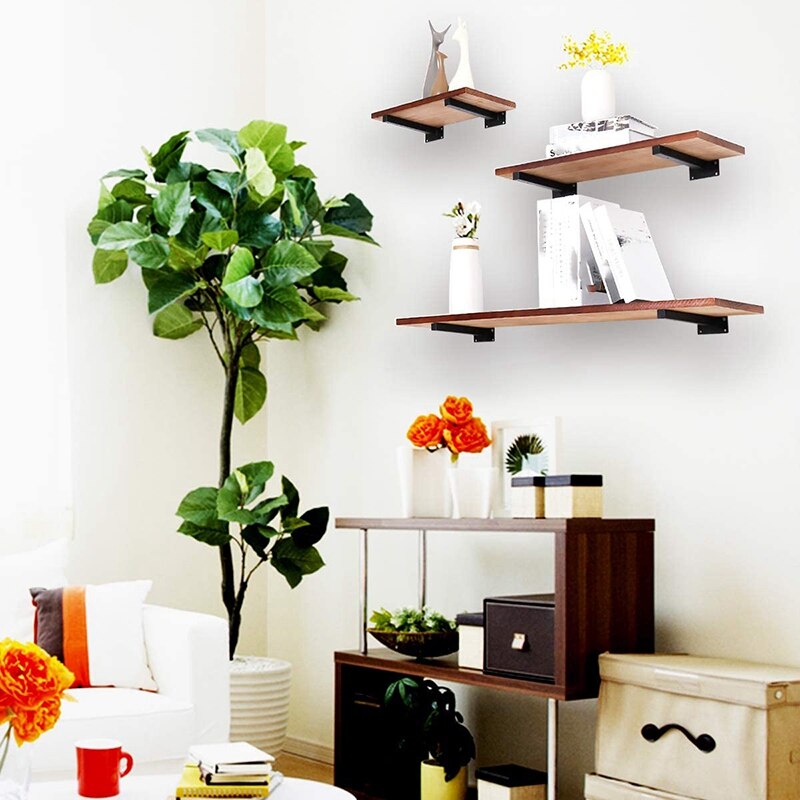 Zwart Ijzer Plank Beugel 12 Inch, Diy Open Rekken Industriële Art Stijl Muurbeugel 2 Stuks Inclusief Hardware