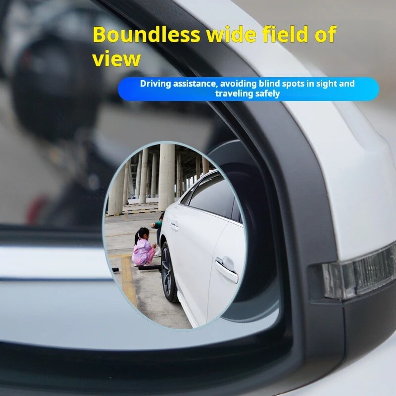 Auto-Spiegel für den toten Winkel, selbstklebend, rund, HD, verstellbar, 360-Grad-Weitwinkel, randloser Reflektor, Rückspiegel-Zubehör