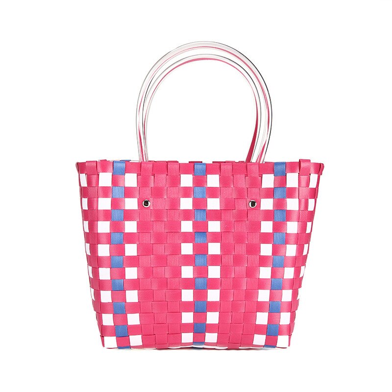 Wicker Basket Top-handle Bags Women Straw Rattan Woven Beach Handbag Totes For Female Leisure Shopping Bag
