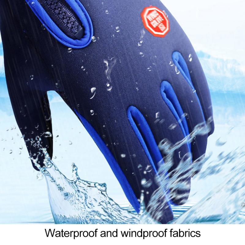 Gloves Outdoor Sport Riding Climbing Skiing Windproof Waterproof Warm Fleece Gloves Touch Screen Full Finger Gloves Bike Glove