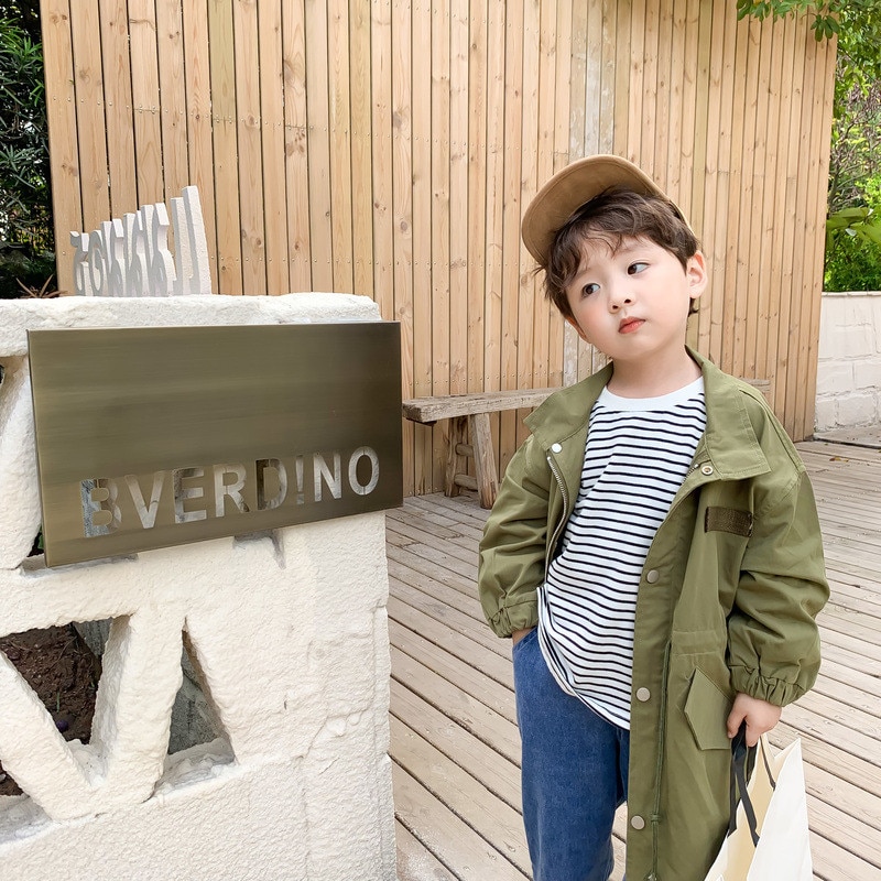 Jongens En Meisjes Jas Kinderen Trenchcoat Herfst Revers Lange Geul Dubbele Borst Windbreaker Voor Meisje Kids Jas Voor 1-6Y