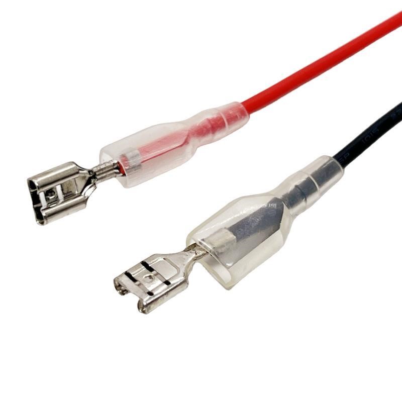 10pcs 2.8MM/4.8MM/6.3MM plug-in spring wire terminal block wire with sheath single head double head connection wire harness