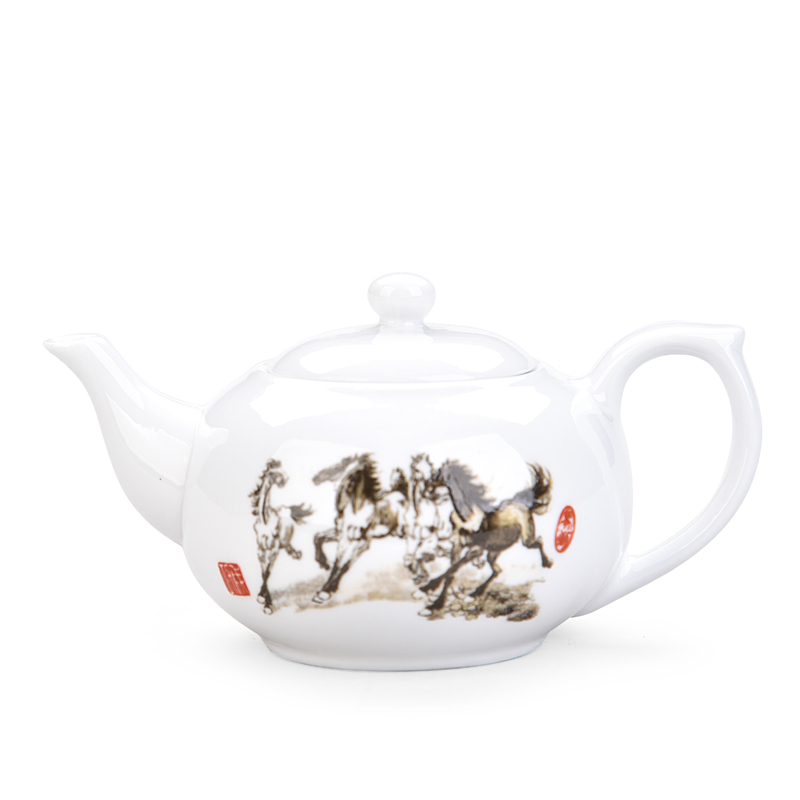 Service à thé en céramique Kung Fu | Théière, fleur en ligne, couleur en option, service à thé en céramique, petite théière, porcelaine: B