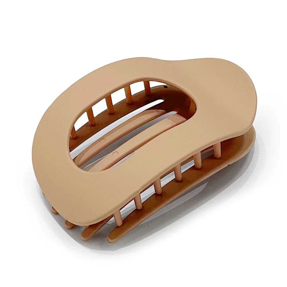 Fashion Oval Hair Claw Clip for Women New Design Leopard Matte Curved Flat Styling Barrettes Acrylic Lying Down Hair Accessories: CÉU AZUL