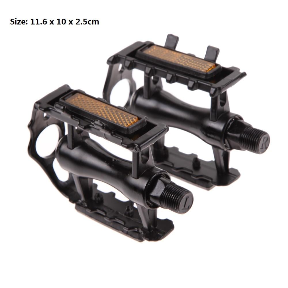 1 par BMX MTB aleación de aluminio bicicleta de montaña ciclismo 9/16 "pedales planos bicicleta de pedales accesorios piezas de bicicleta: Black