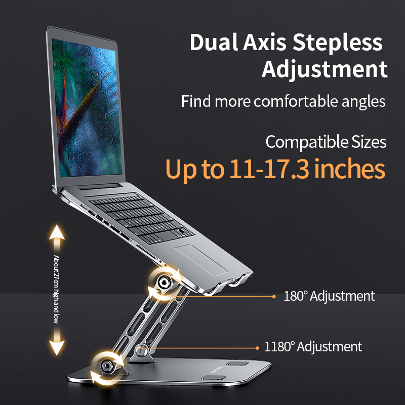 MC 515 Laptop Stand Adjustable Aluminum Alloy Notebook Stand Compatible with 10-17 Inch Laptop Portable Laptop Holder