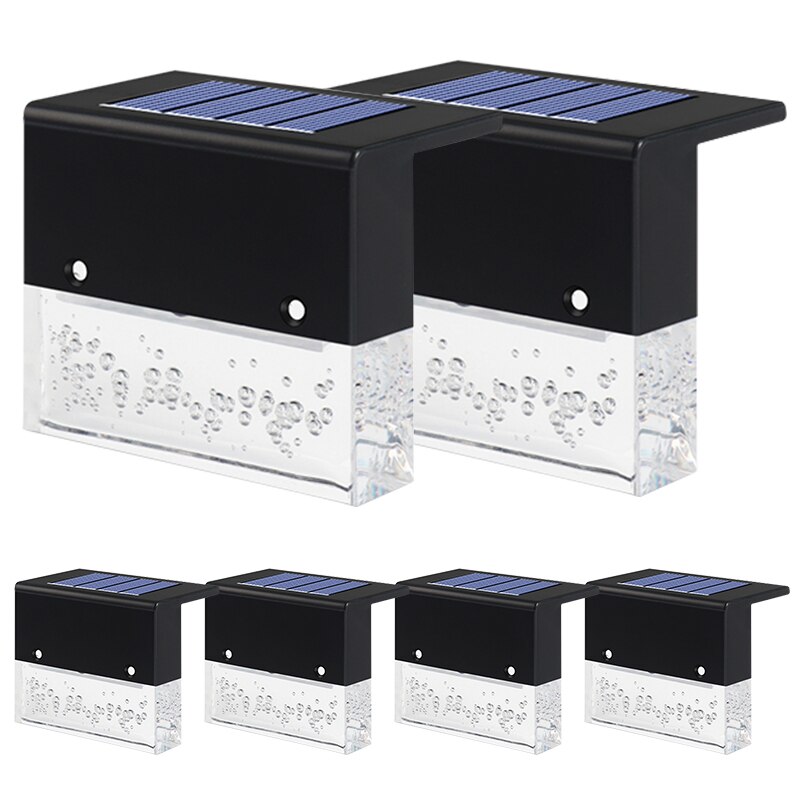 Solar Lamp Outdoor Binnenplaats Huishouden Outdoor Tuin Decoratie Led Kleurrijke Landschap Trap Stap Verlichting: 6pcs