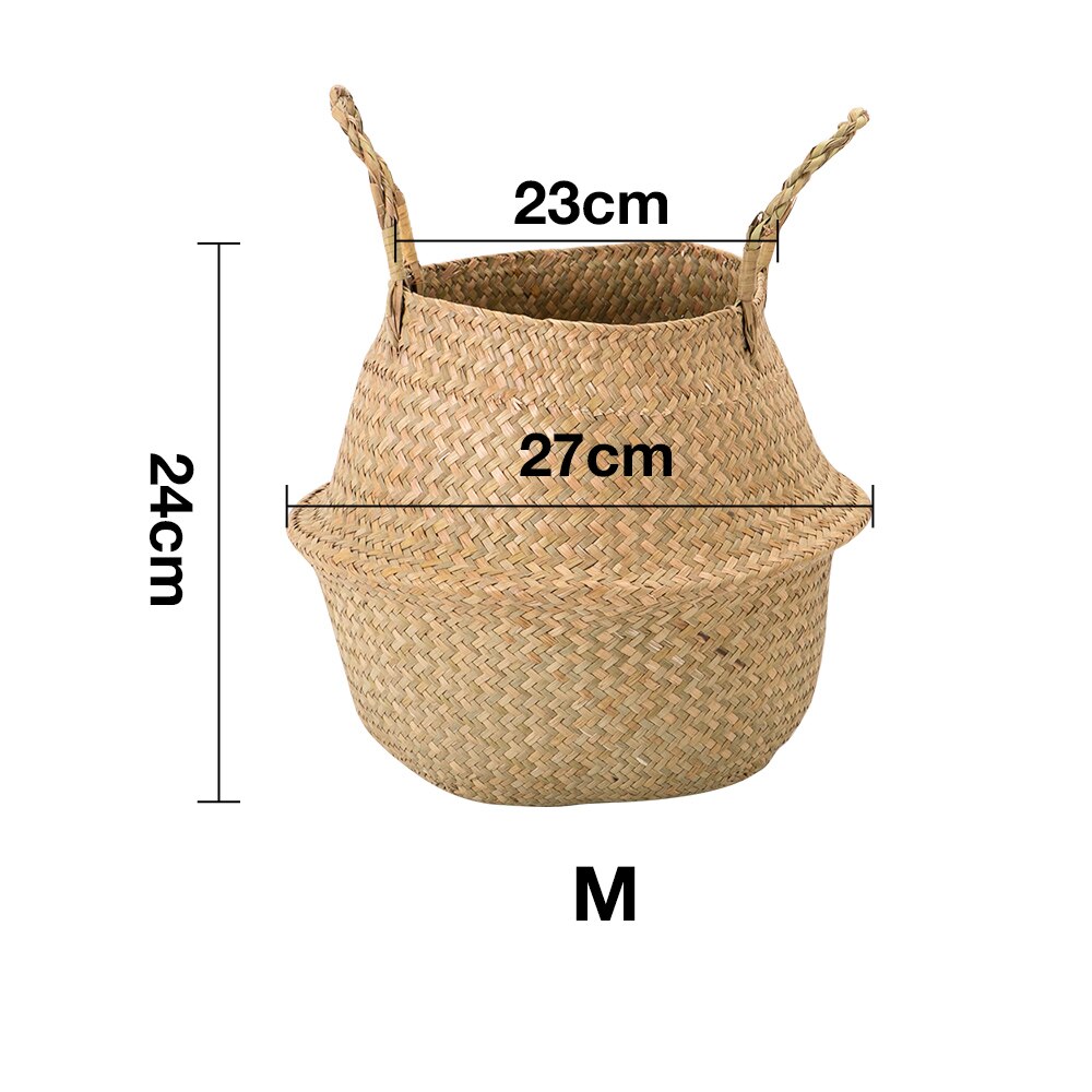 Wicker Storages Basket Flower Baskets Laundry Storage Decorative Basket Rattan Flower Pot Garden Planters Household Organizer: M