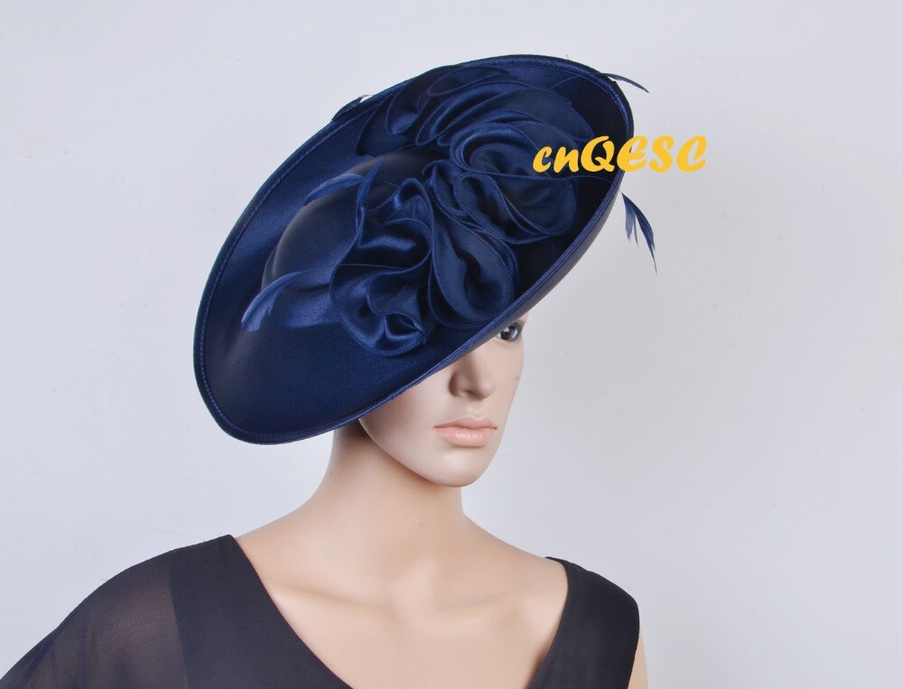 Stor matt satin fascinator sinamay hattar formell klänning hatt för bröllop damhatt lopp .qf118