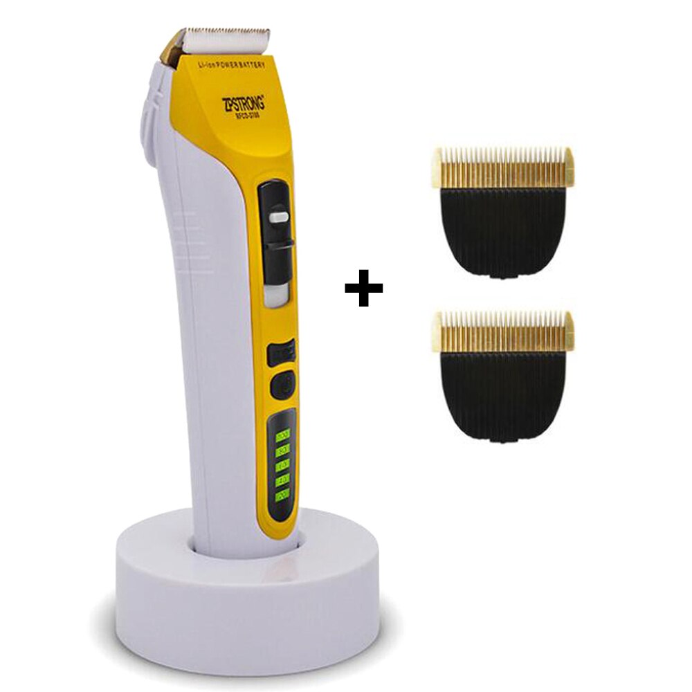 Electric Hair Clipper 25W Rechargeable Hair Trimmer for Men Baby Salon Hair Cutting Machine LED Display 110-220V: White Add 2 Blades