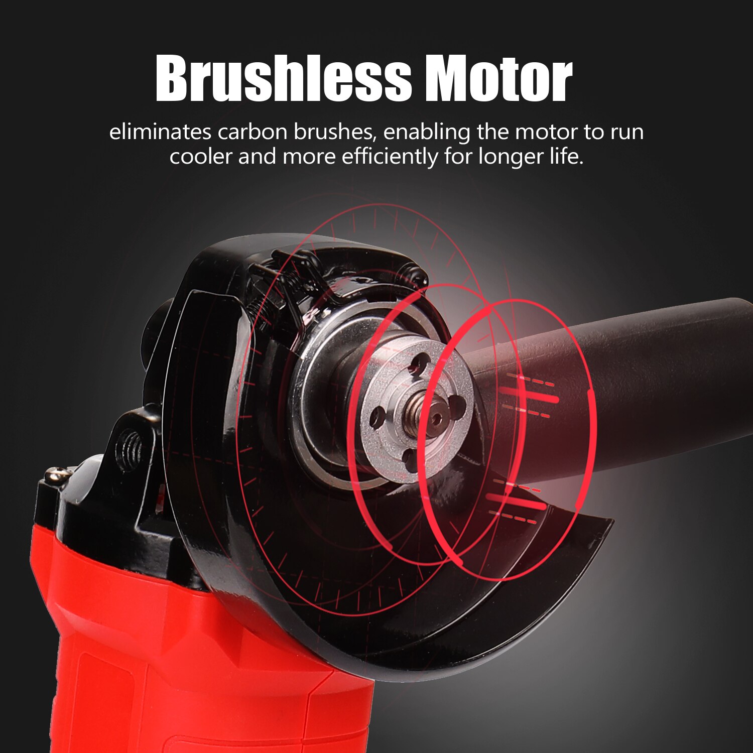 KKMOON Portable 780W DIY Brushless Cordless Impact Angle Grinder Electric Polisher Variable Speed Cutting Machine Power Tool