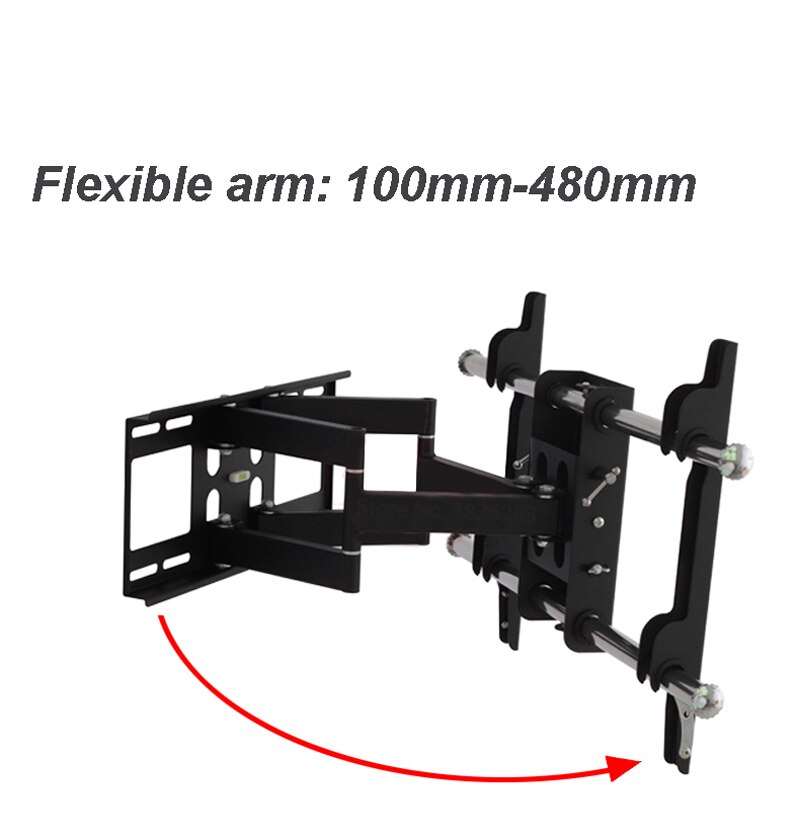 Super Full Motion 32&quot;-65&quot; LED LCD TV Wall Mount Swing Arm With Anti-theft Lock Loading 100kgs Tilt Swivel VESA 600*400mm