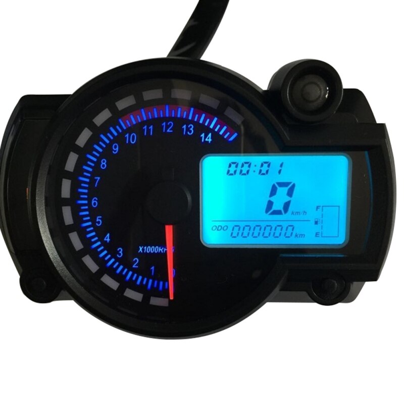 Motorfiets Digitale Display Licht Lcd Snelheidsmeter Kilometerteller Toerenteller Met Speed Sensor Modificatie Universele Snelheidsmeter