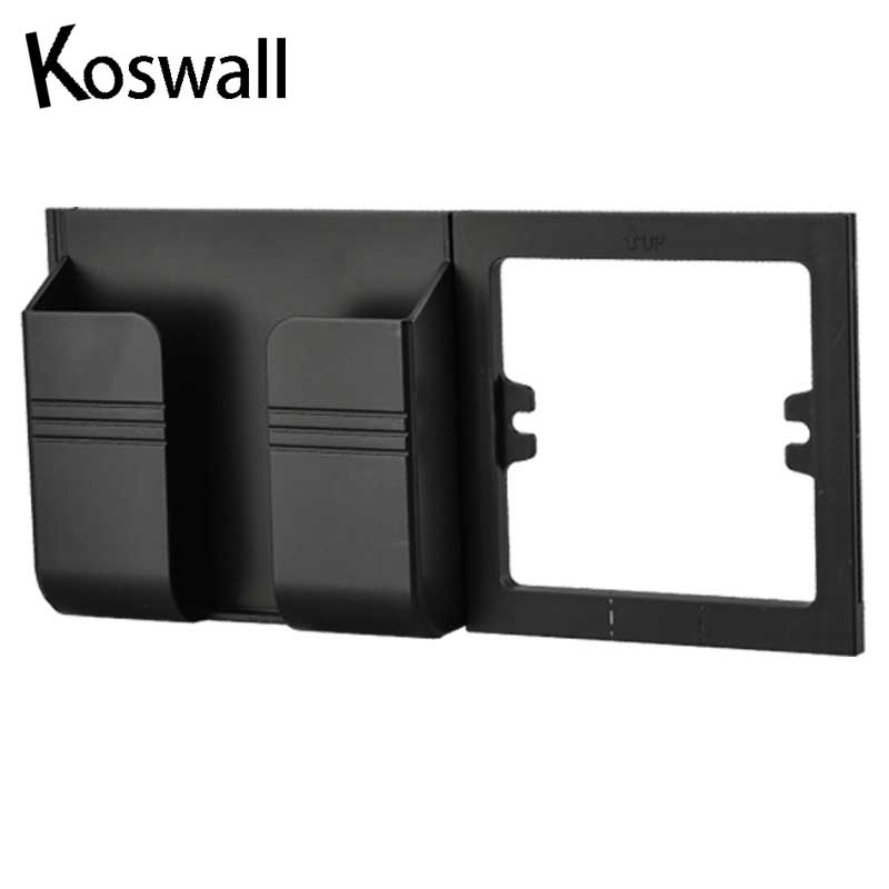 Dual USB Charging Port 16A Wall EU Russia Socket Power Outlet Glass Panel PC Panel Black Color: only phone holder 1