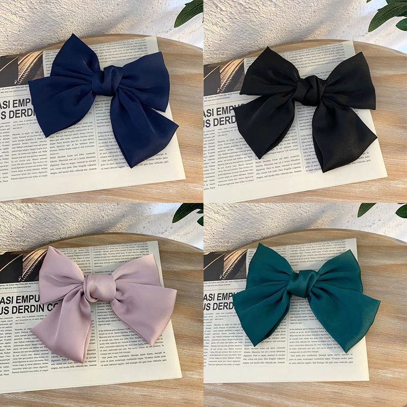 Huanzhi 4 Stks/set Leuke Grote Strik Haarspeld Rode Dubbele Laag Lint Satijnen Strik Haar Clip Haarspeldjes Voor Vrouwen Meisje Haar accessoires: 5