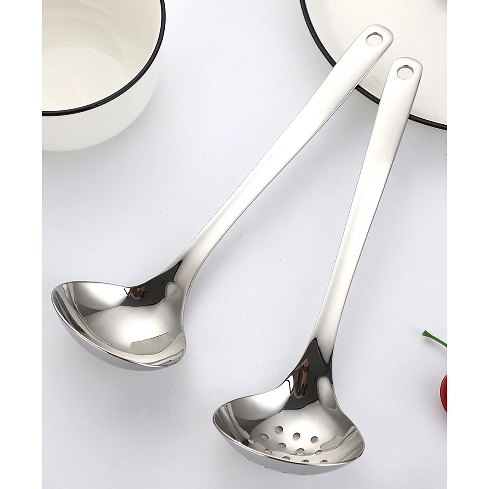 Edelstahl Geschlitzt Löffel Suppe Pfannen Sieb Besteck Kochgeschirr Stahl Geschlitzte Löffel Kochen Utensil Küche Werkzeug