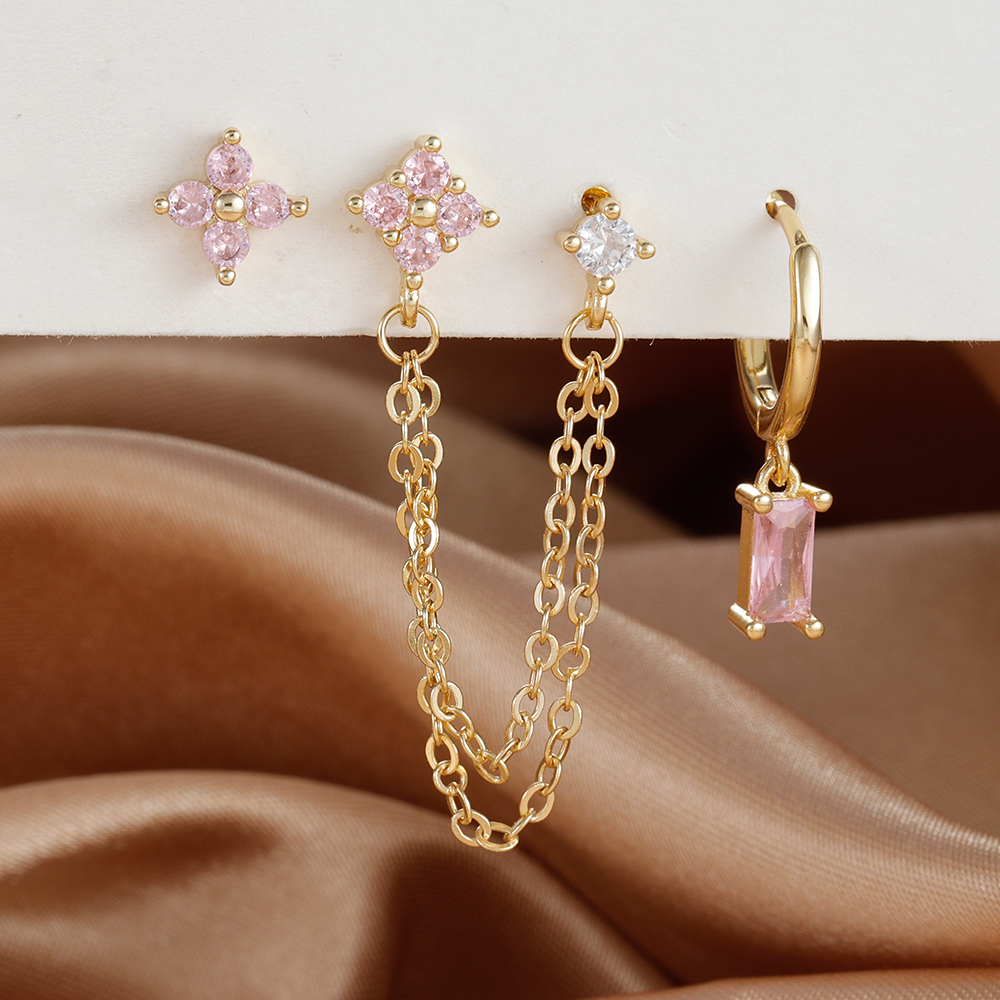 3 uds exquisito acero inoxidable 12 constelaciones pendientes de piedra natal conjunto para mujer Piercing de cartílago pendientes joyería de: Bronce antiguo plateado