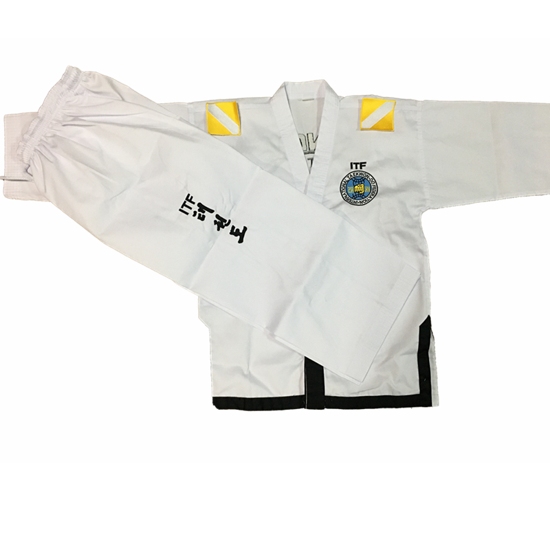 Uniforme de dobok auxiliar de ITF con charreteras separadas bordadas de para el 1ro-3rd Dan