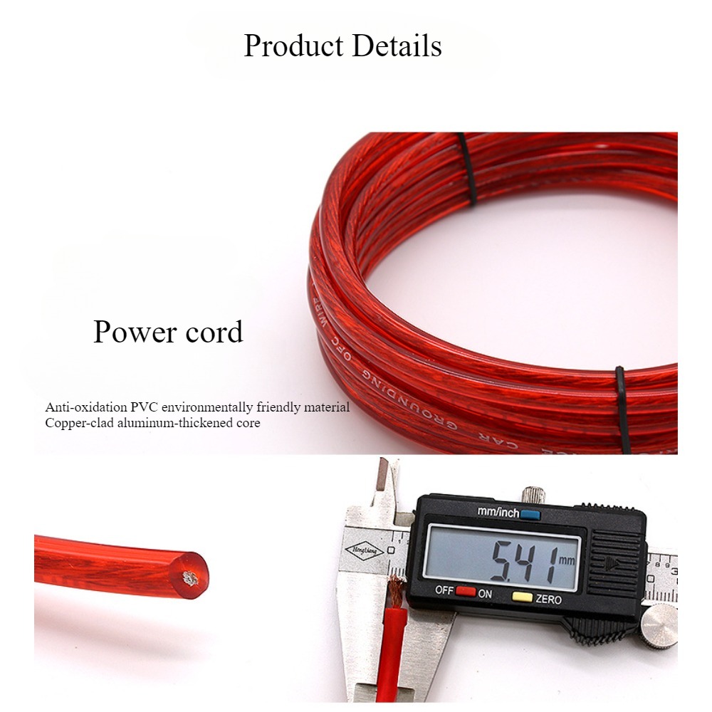KUERL-sistema de Audio para coche, accesorios electrónicos para coche, amplificador de coche, Cable de subwoofer, Kit 10GA, Cable de conexión de salida estéreo