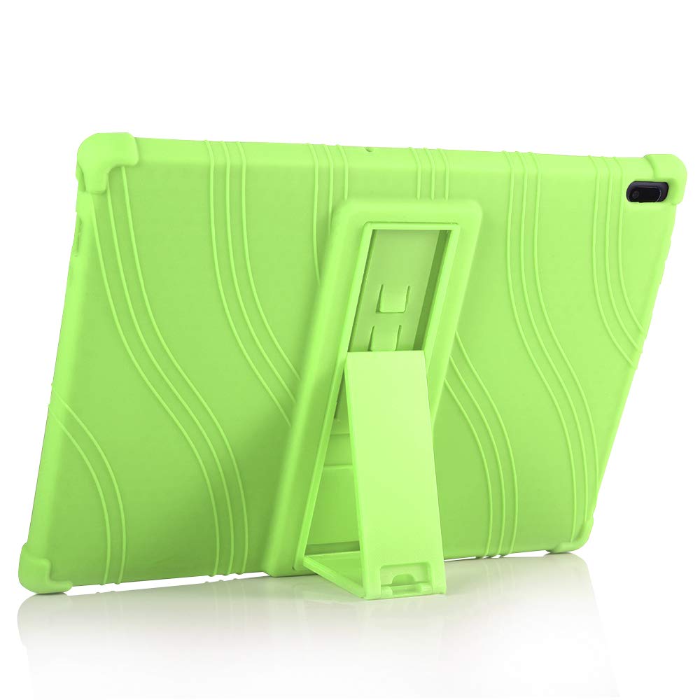 Funda de silicona para Lenovo Tab 4 10 plus Tablet cubierta Funda TB-X704N TB-X704F TB-X704L plegable suave de cuerpo completo proteger soporte Shell: green