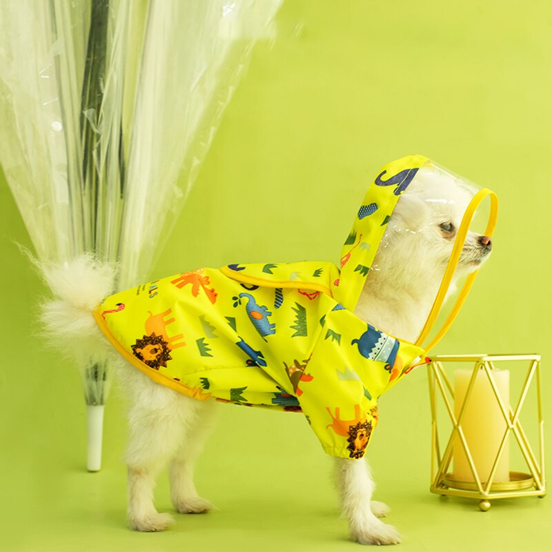 Hond Regenjas Cartoon Leuke Dier Transparante Hooded Reflecterende Voor Kleine Middelgrote Hond Regenjas Waterdichte Jas Hond Kleren