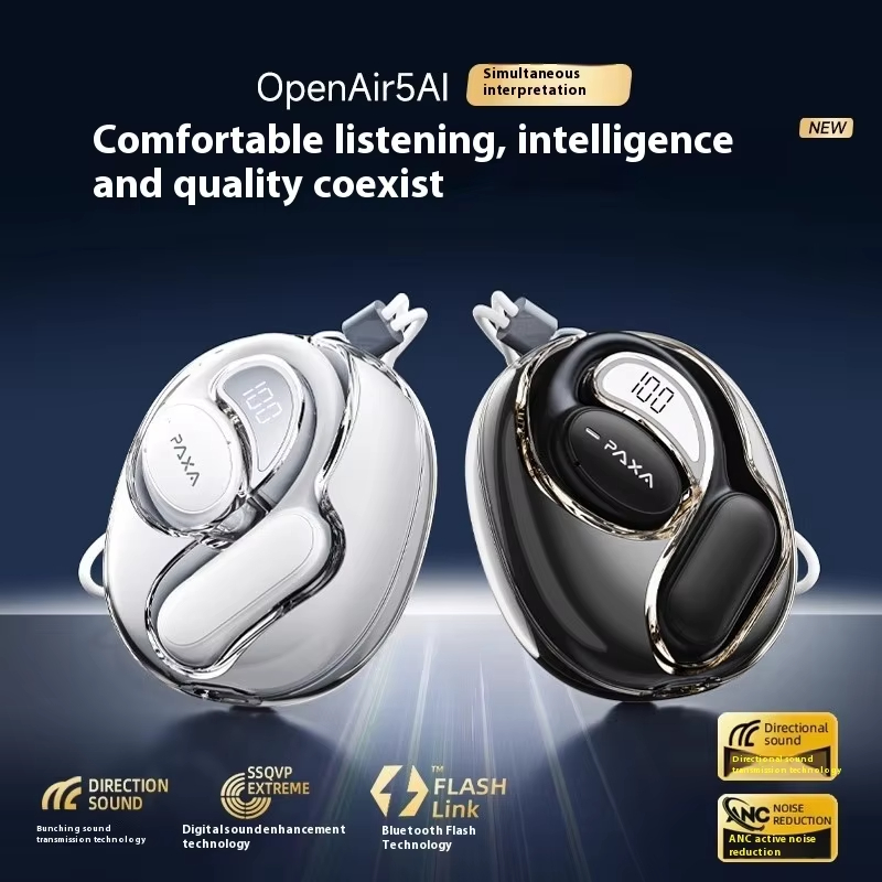 Auricolari Wireless PAXA OpenAir5 - Bluetooth 5.4, Hi-Fi Stereo, ANC, Display LED, Batteria 6.5H