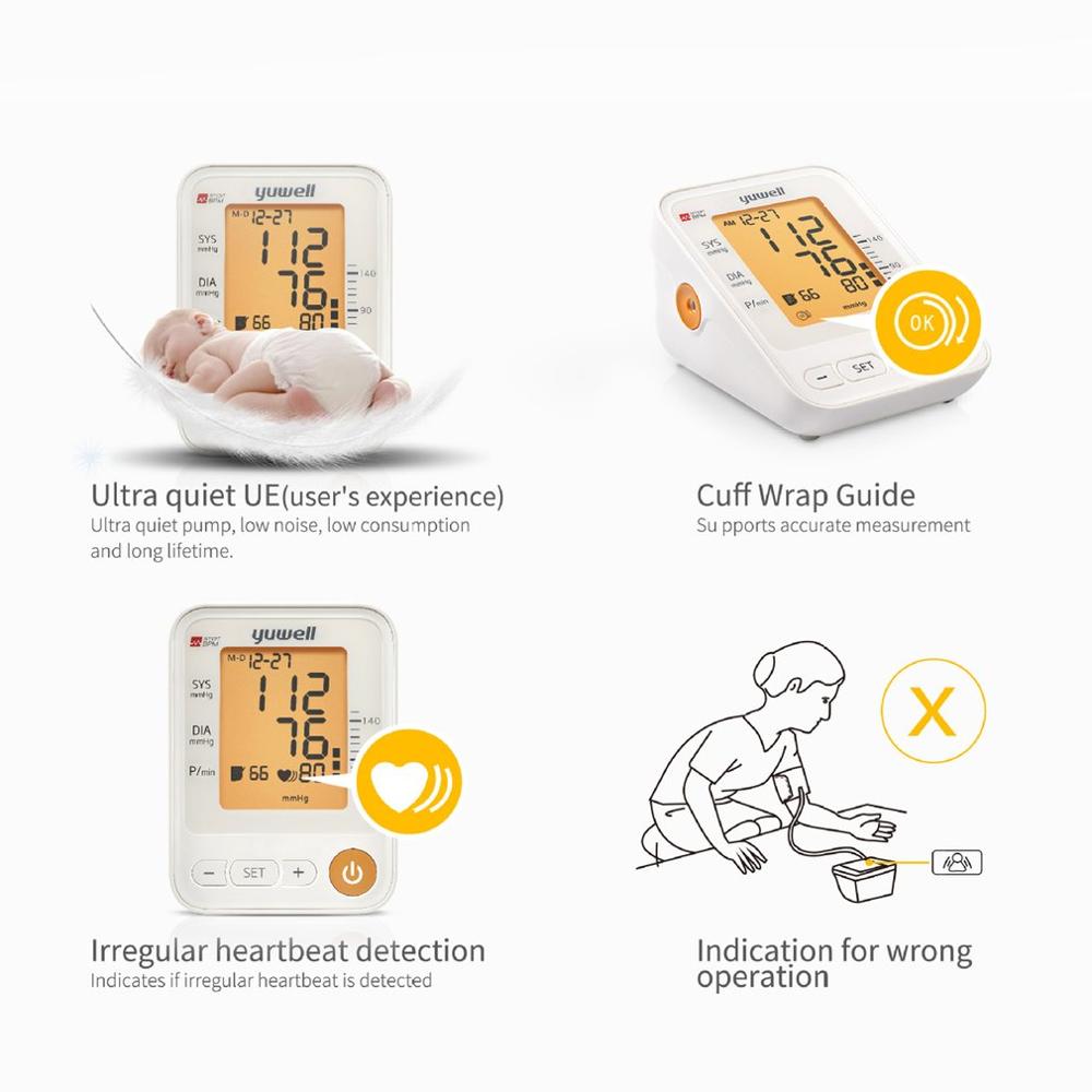 Bloeddrukmeter voor de arm, bloeddrukmeter met lcd-scherm, digitale hartslagmeter, automatische monitor, thuiszorgapparatuur