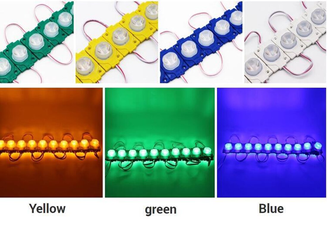 100pcs 1.5w Injection Doule Side LED Module Light Source Red/Green Blue/Pink/Yellow 12v 24v Led Sign Letter Backlight Module