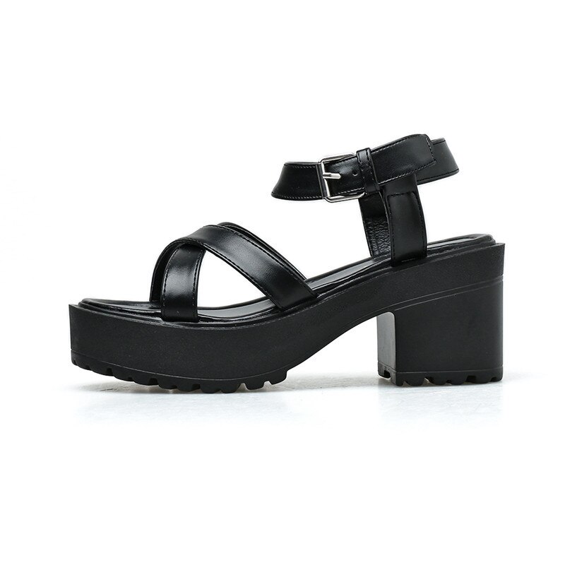 Ymechic zwarte gladiator sandalen met plateauzool voor dames met enkelbandje, casual gothic damesschoenen in romeinse stijl, zomerse korting op hakken: 5