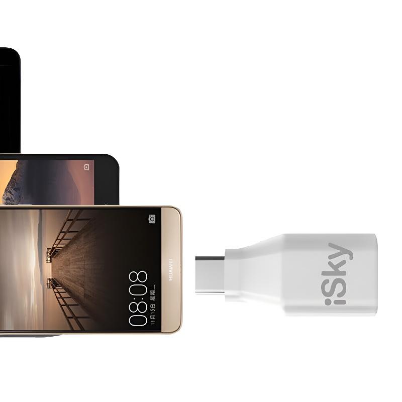 iSky Phone Adapters Type-C to USB 3.0 Adapter OTG Data Transmission for Macbook iPad Pro USB Flash Drives Laptops Converters